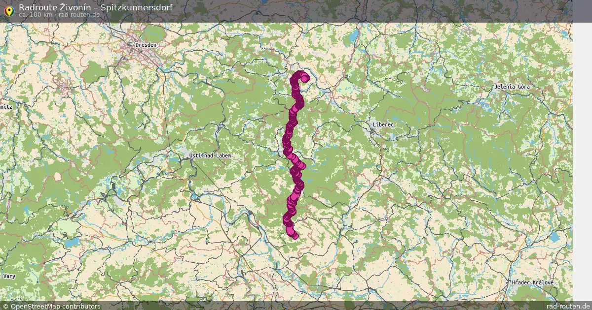 Fahrradroute Živonín – Spitzkunnersdorf (100 km) – Rad-Routen.de