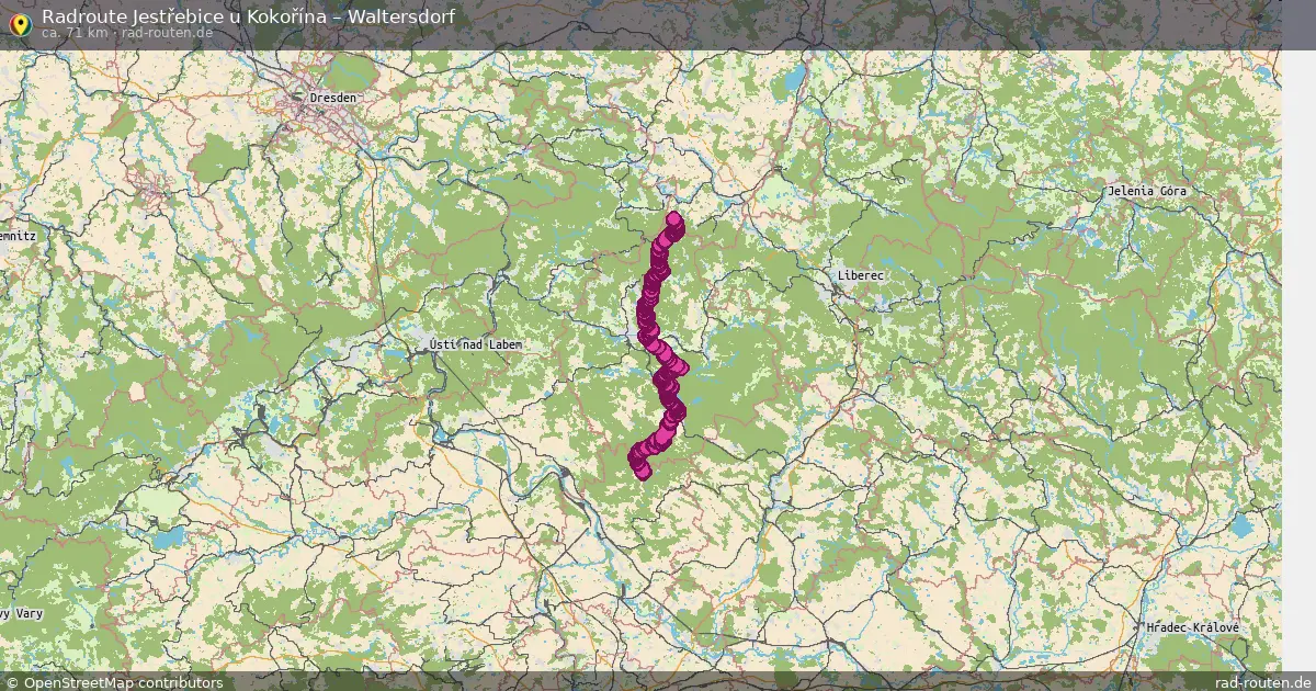 Radtour Jestřebice U Kokořína – Waltersdorf