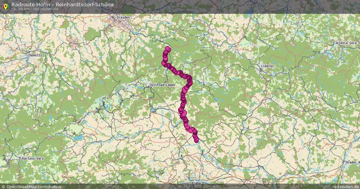 Fahrradroute Hořín – Reinhardtsdorf-Schöna (100 km) – Rad-Routen.de