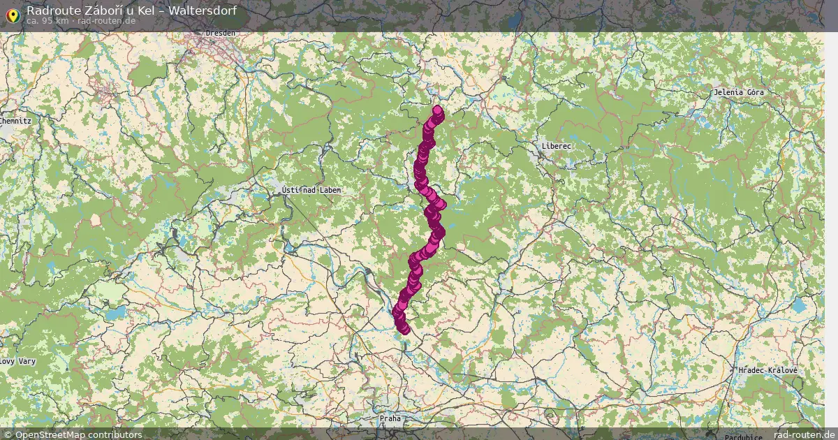Fahrradroute Záboří U Kel – Waltersdorf (95 km) – Rad-Routen.de