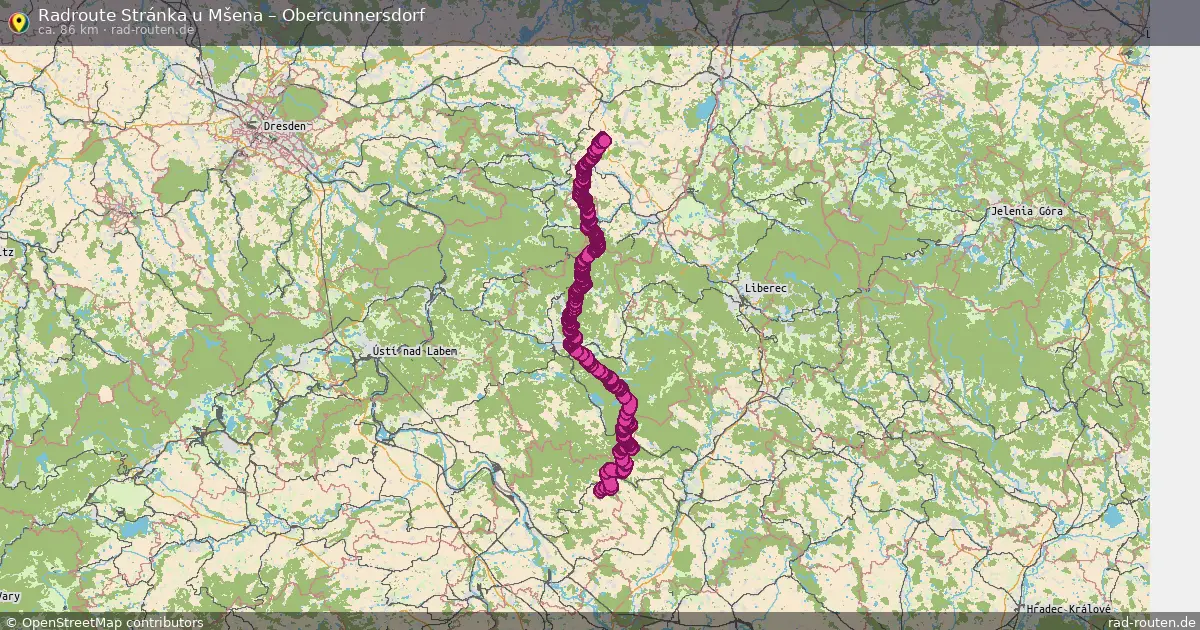 Radtour Stránka U Mšena – Obercunnersdorf