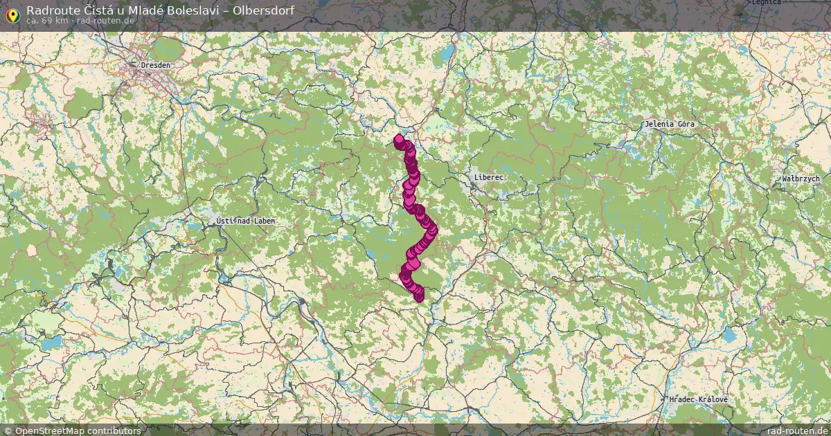 Radtour Čistá U Mladé Boleslavi – Olbersdorf