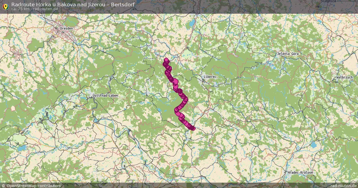 Radtour Horka U Bakova Nad Jizerou – Bertsdorf