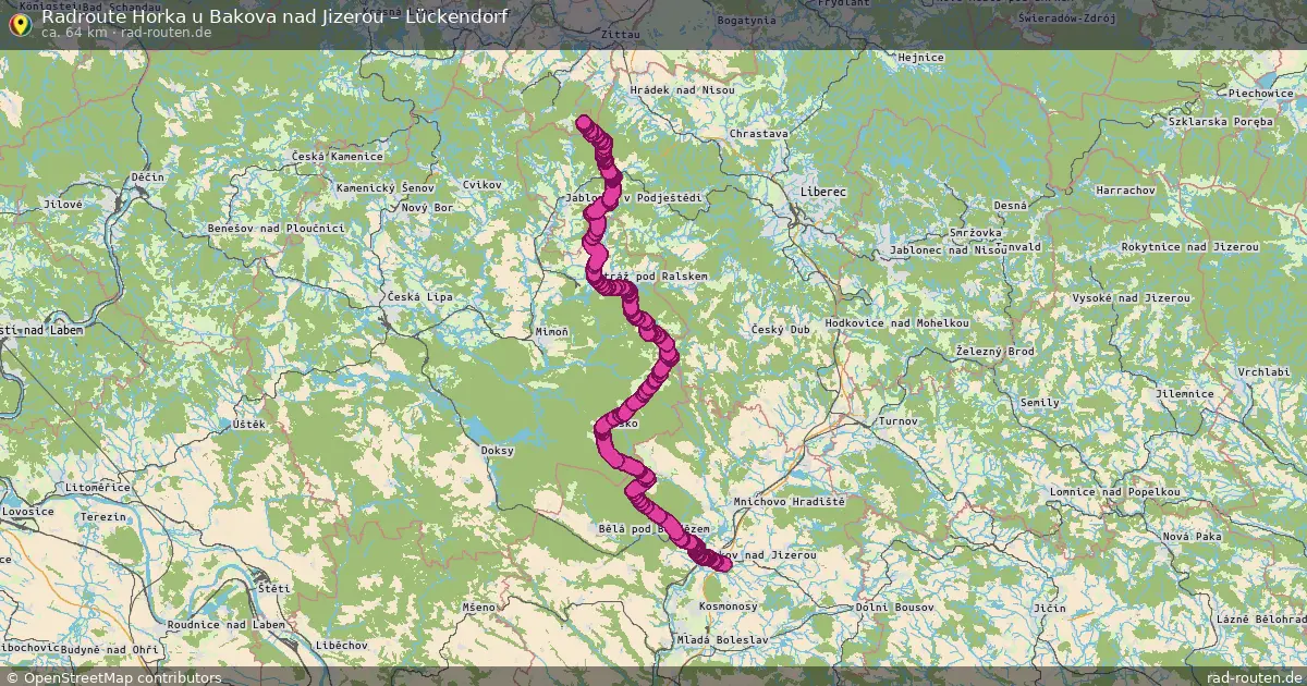 Radtour Horka U Bakova Nad Jizerou – Lückendorf