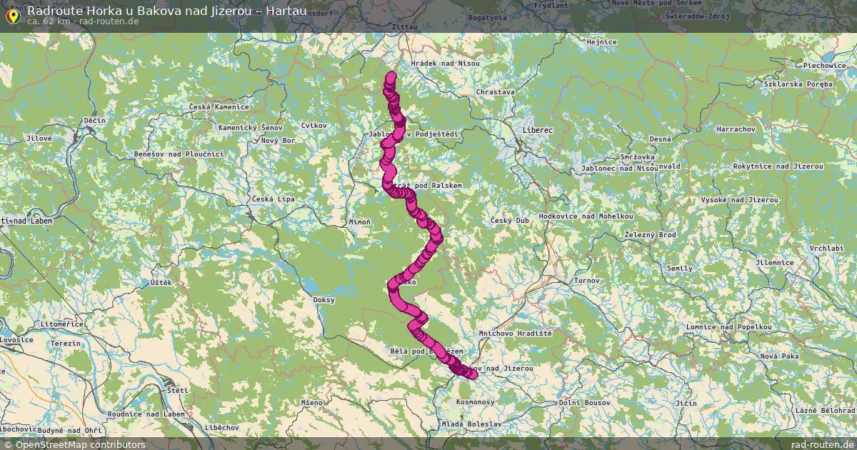 Radtour Horka U Bakova Nad Jizerou – Hartau