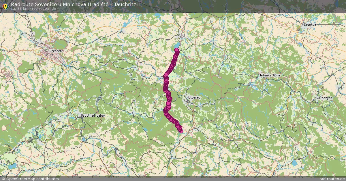 Radtour Sovenice U Mnichova Hradiště – Tauchritz