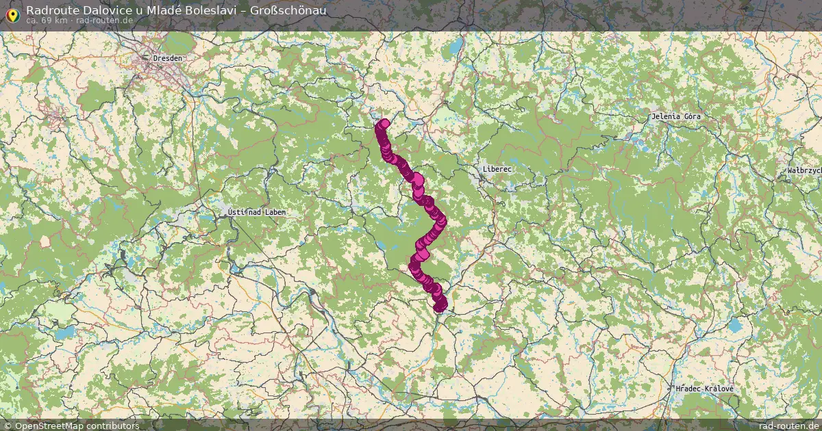 Radtour Dalovice U Mladé Boleslavi – Großschönau
