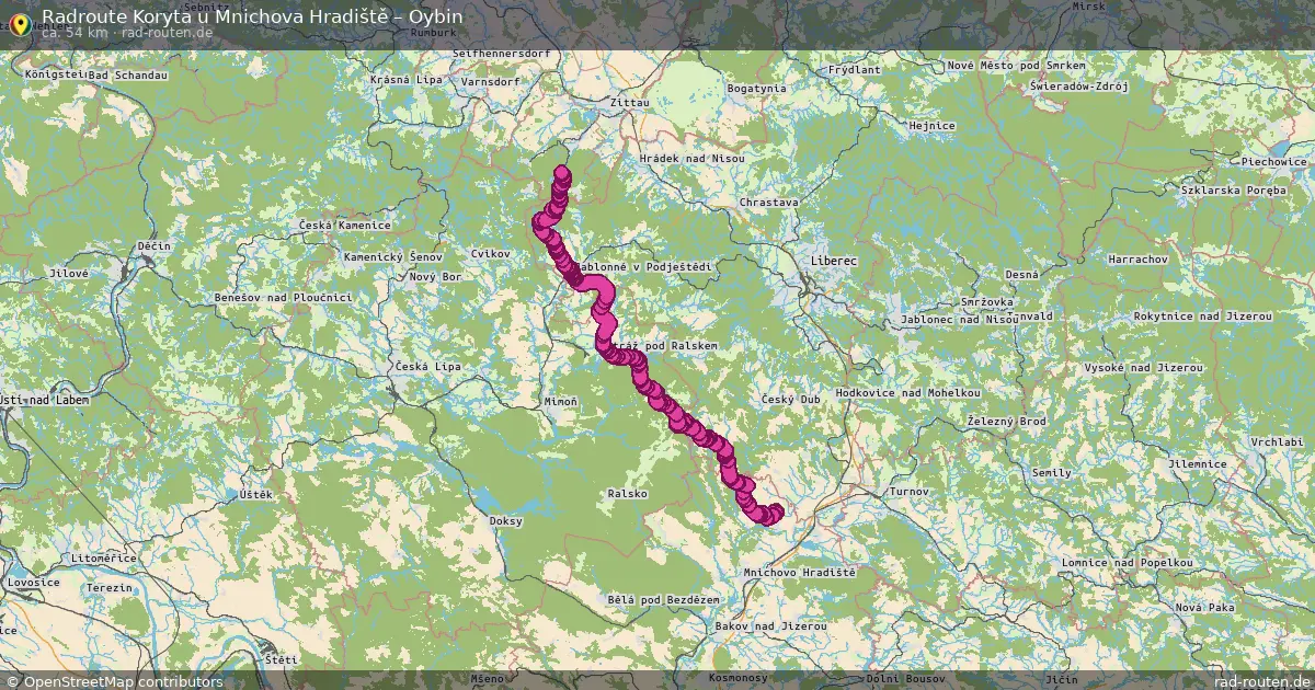 Radtour Koryta U Mnichova Hradiště – Oybin