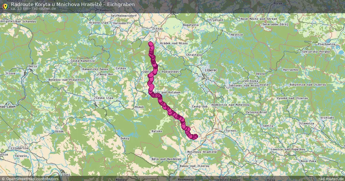 Radtour Koryta U Mnichova Hradiště – Eichgraben
