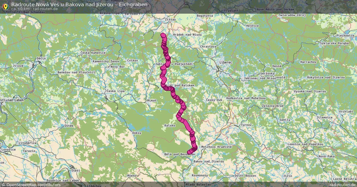 Radtour Nová Ves U Bakova Nad Jizerou – Eichgraben