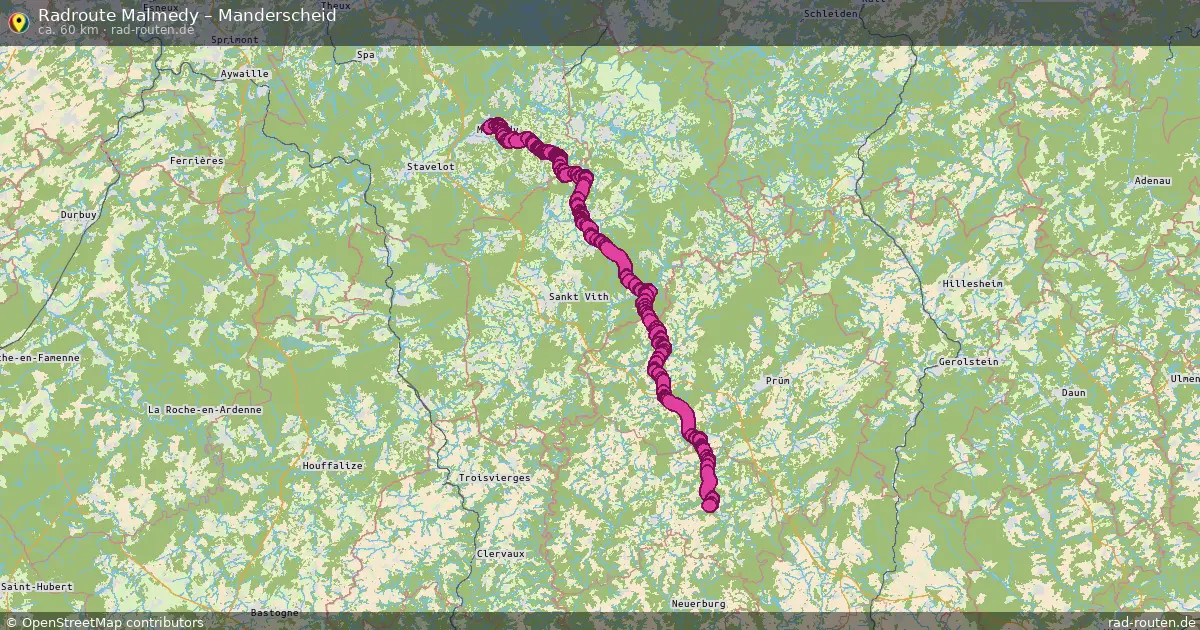 Fahrradroute Malmedy – Manderscheid (60 km) – Rad-Routen.de