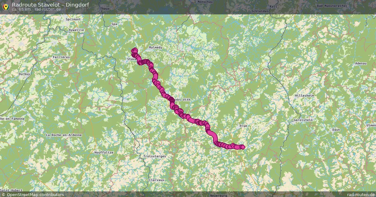 Fahrradroute Stavelot – Dingdorf (65 km) – Rad-Routen.de