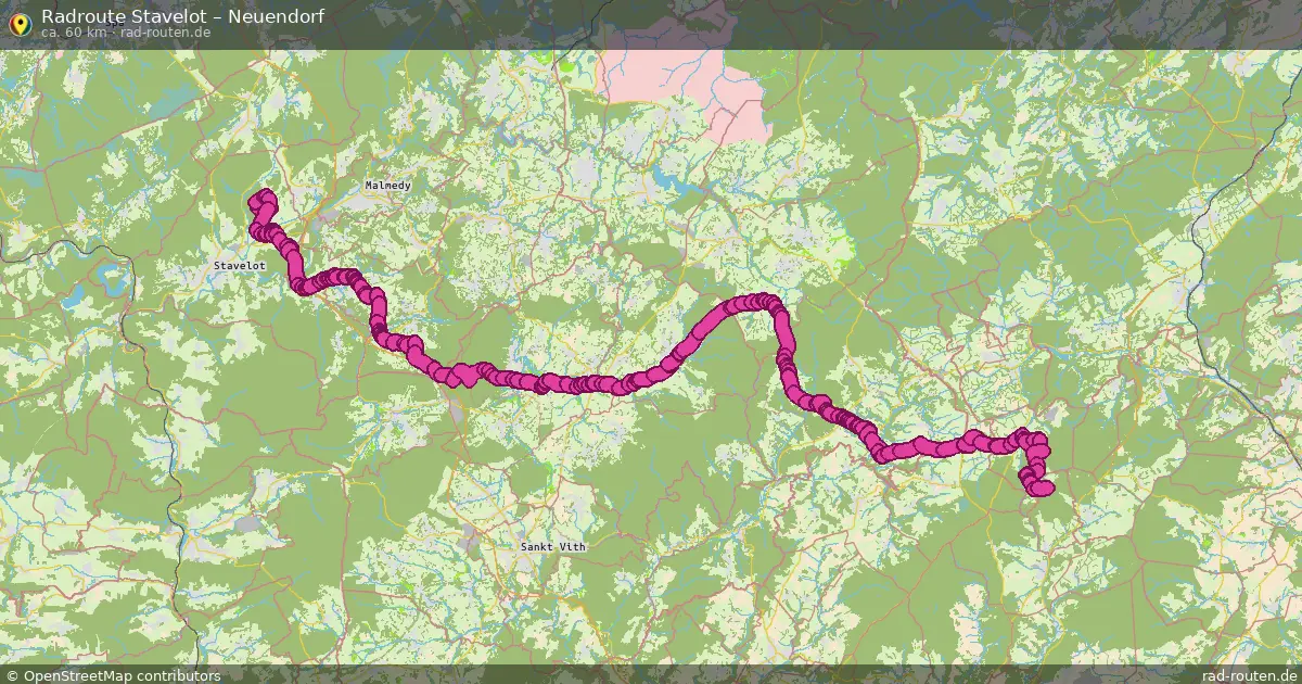 Fahrradroute Stavelot – Neuendorf (60 km) – Rad-Routen.de