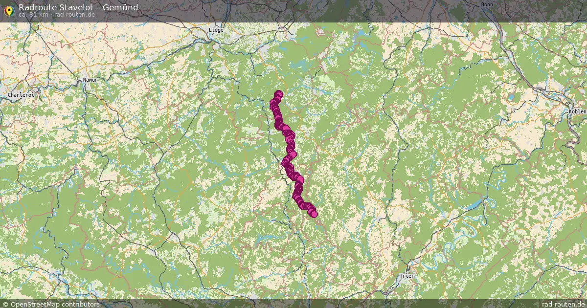 Fahrradroute Stavelot – Gemünd (81 km) – Rad-Routen.de