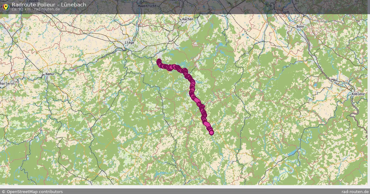 Fahrradroute Polleur – Lünebach (92 km) – Rad-Routen.de