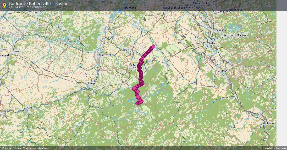 Fahrradroute Robertville – Koslar (74 km) – Rad-Routen.de
