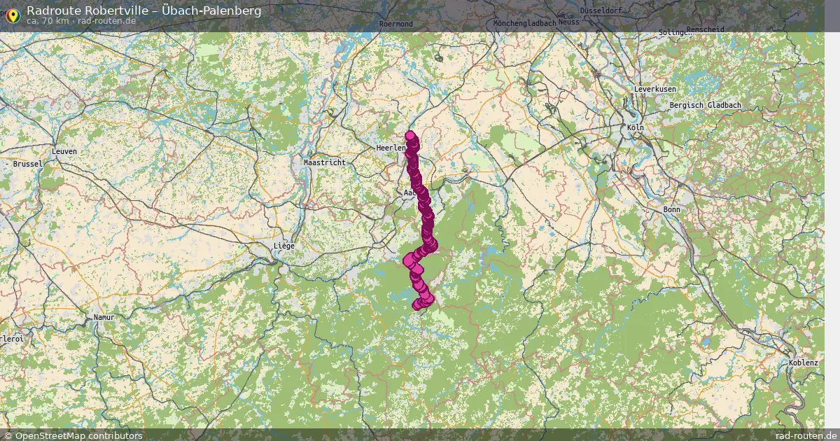 Fahrradroute Robertville – Übach-Palenberg (70 km) – Rad-Routen.de