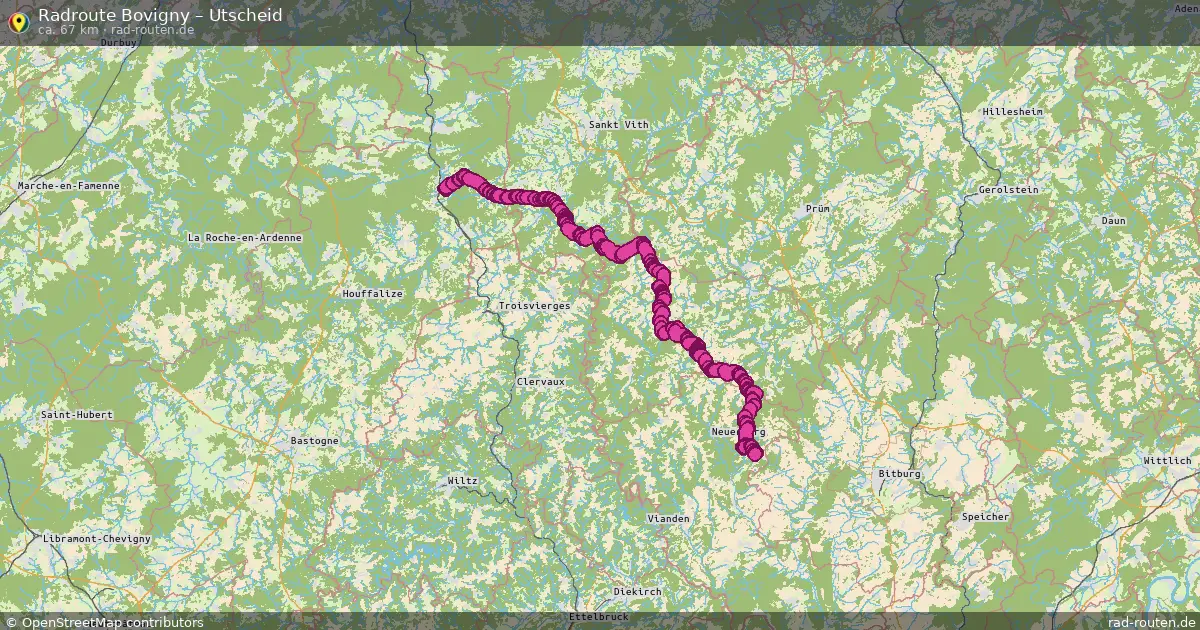 Fahrradroute Bovigny – Utscheid (67 km) – Rad-Routen.de