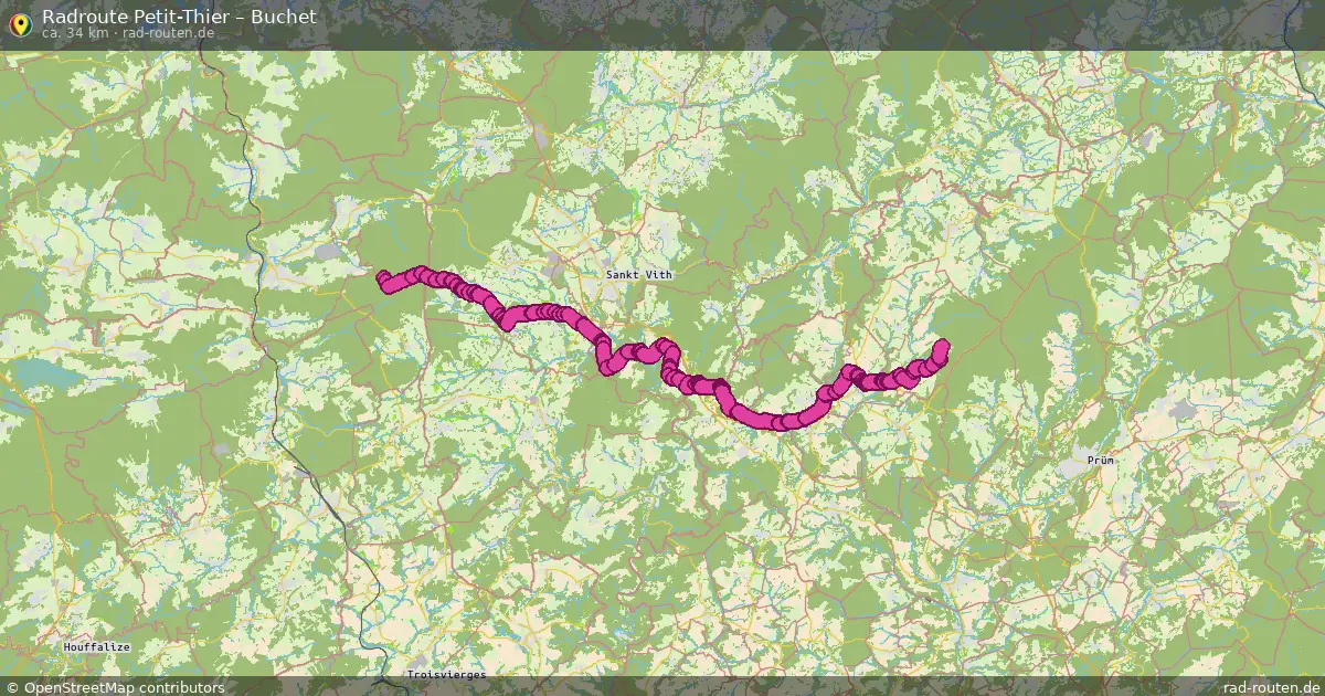 Fahrradroute Petit-Thier – Buchet (34 km) – Rad-Routen.de