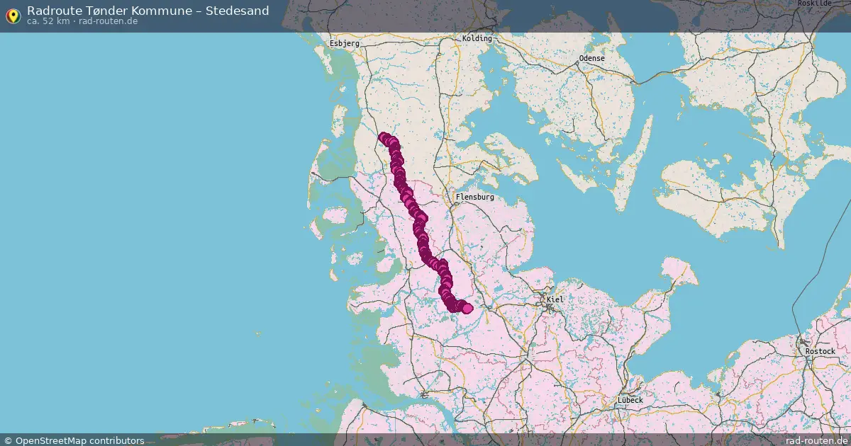 Fahrradroute von Tønder Kommune nach Nordhackstedt