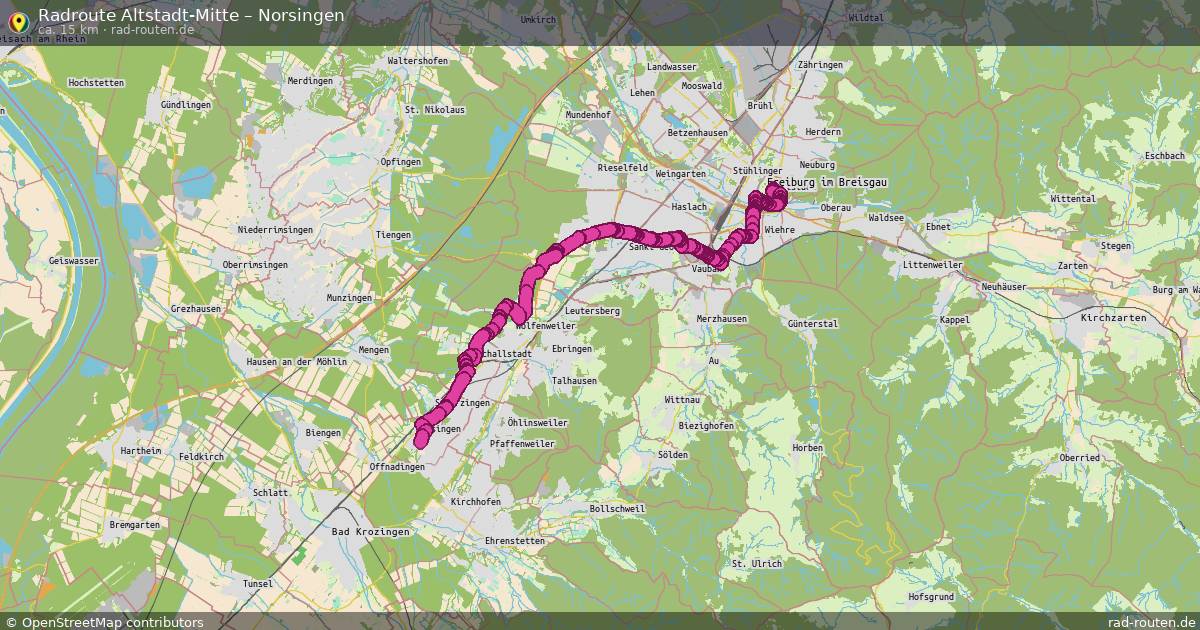 Fahrradroute Altstadt-Mitte – Norsingen