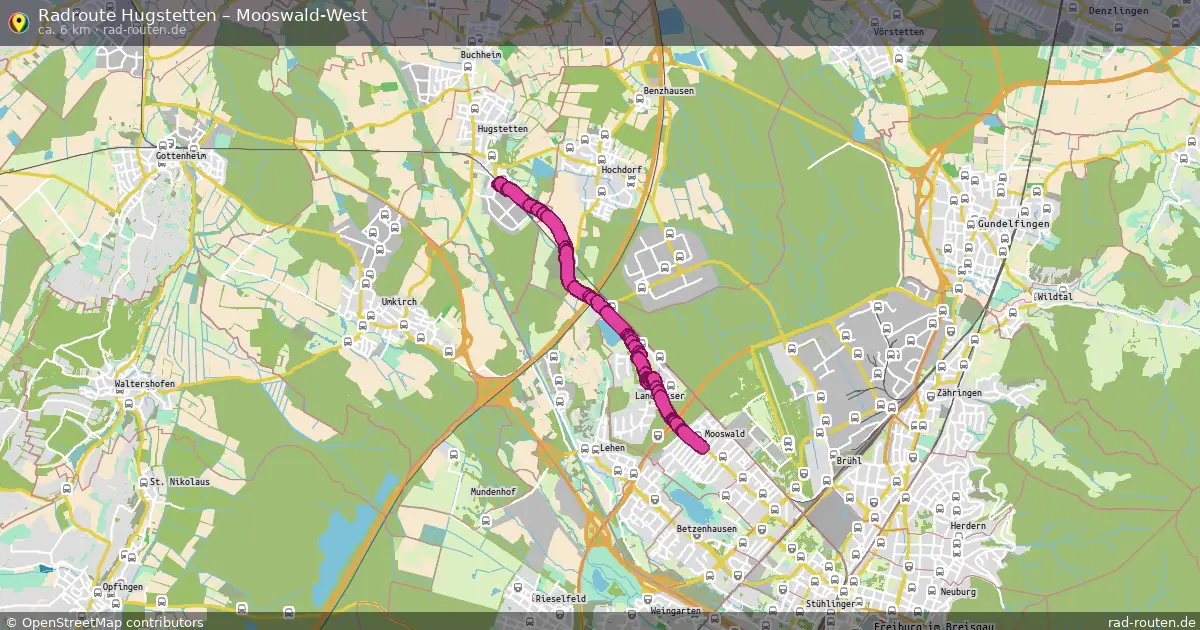 Radtour Hugstetten – Mooswald-West