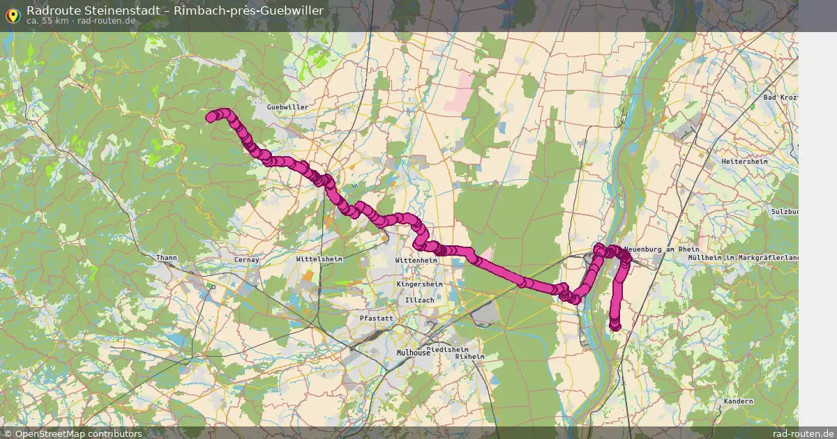 Fahrradroute Steinenstadt – Rimbach-Près-Guebwiller (55 km) – Rad-Routen.de