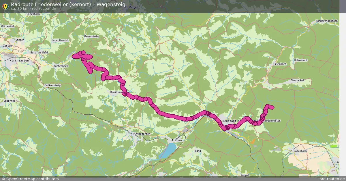 Radtour Friedenweiler (Kernort) – Wagensteig