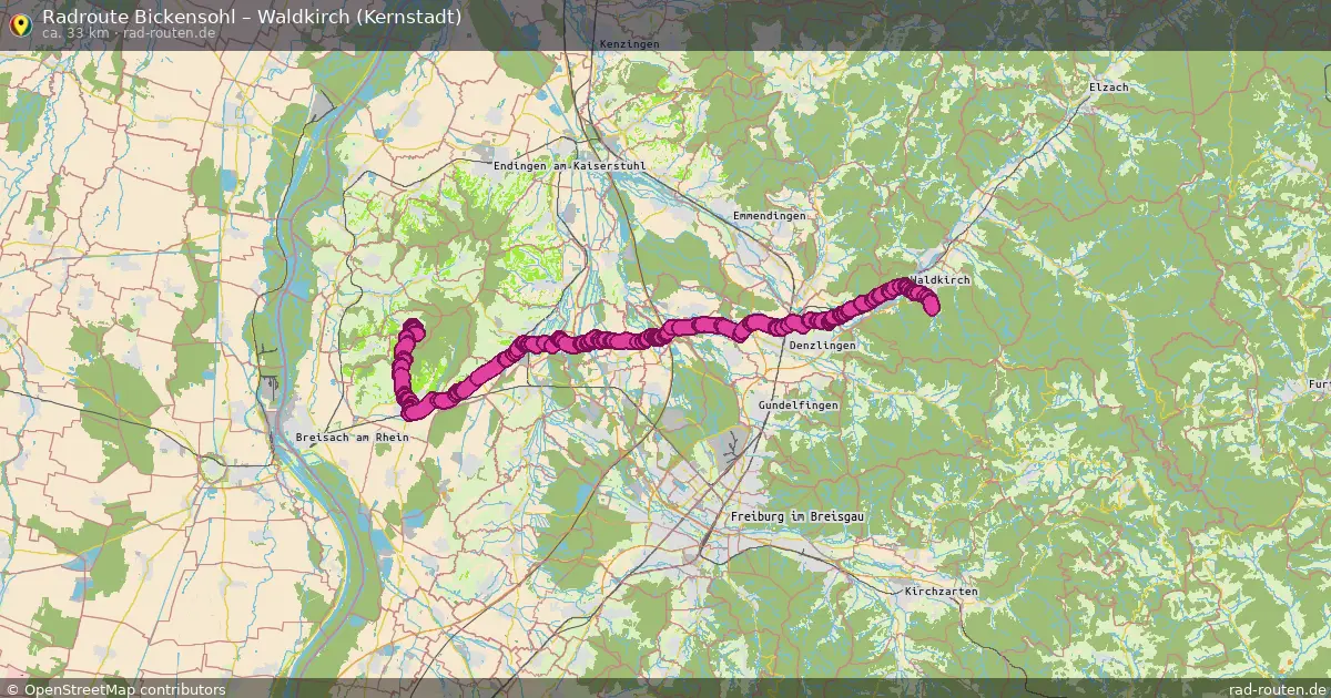 Radtour Bickensohl – Waldkirch (Kernstadt)