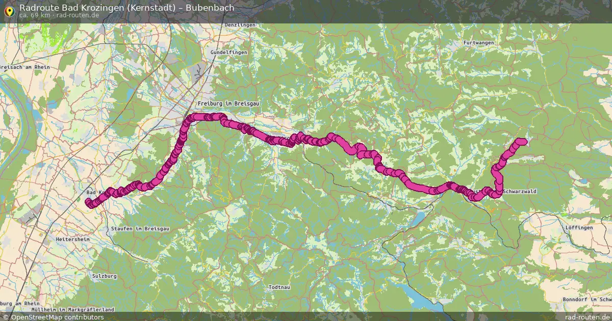 Fahrradroute Bad Krozingen (Kernstadt) – Bubenbach