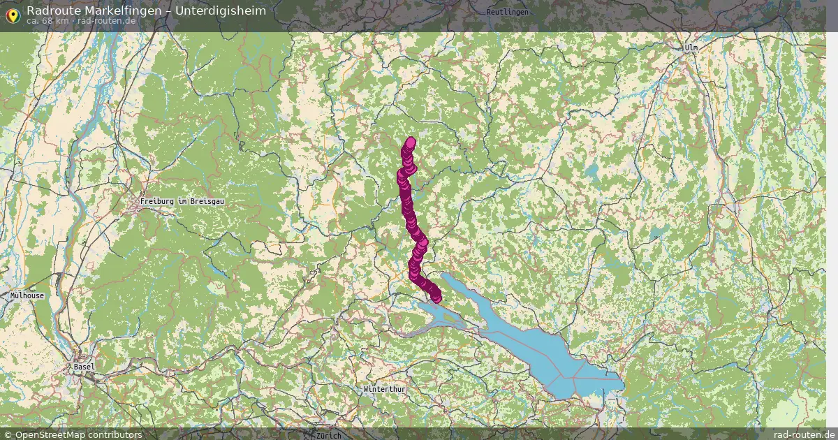 Fahrradroute Markelfingen – Unterdigisheim (68 km) – Rad-Routen.de