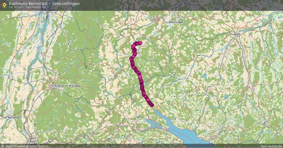 Fahrradroute Kernstadt – Grosselfingen (80 km) – Rad-Routen.de