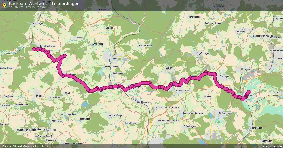 Fahrradroute Wahlwies – Leipferdingen (36 km) – Rad-Routen.de