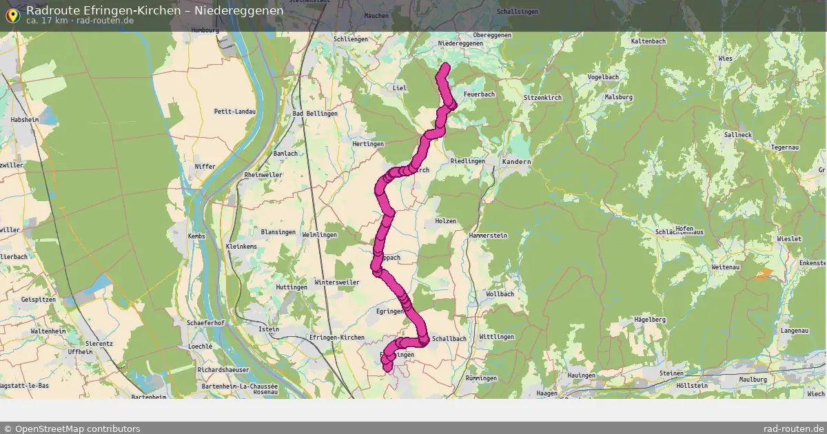 Fahrradroute Efringen-Kirchen – Niedereggenen (17 km) – Rad-Routen.de