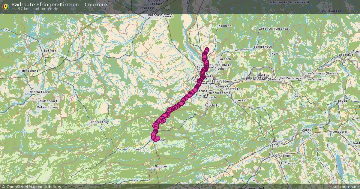 Fahrradroute Efringen-Kirchen – Courroux (59 km) – Rad-Routen.de