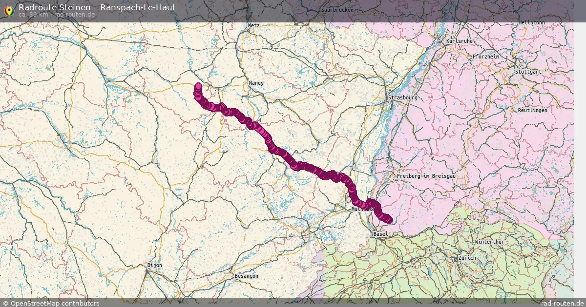 Fahrradroute Steinen – Ranspach-Le-Haut (307 km) – Rad-Routen.de