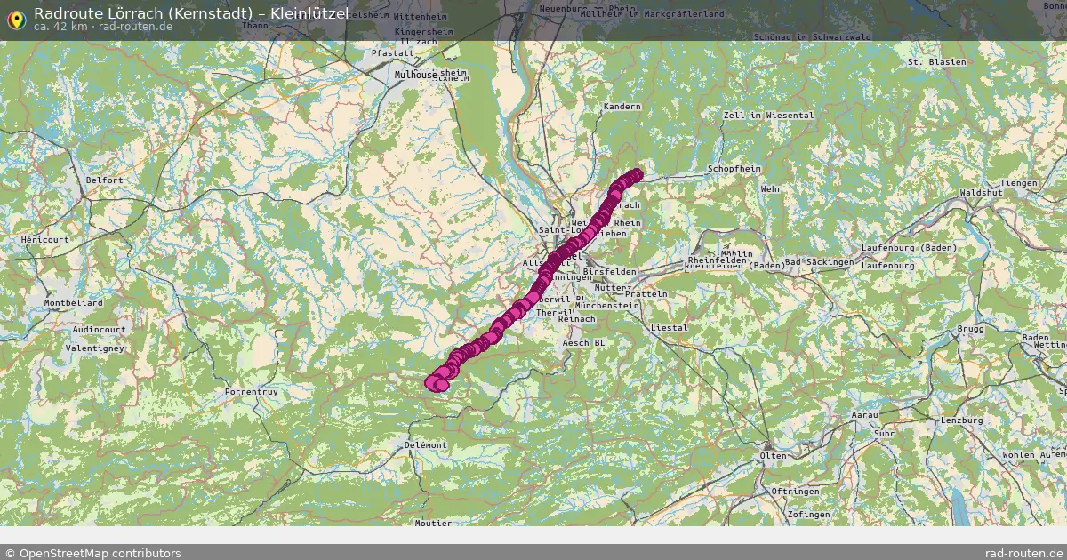 Radtour Lörrach (Kernstadt) – Kleinlützel