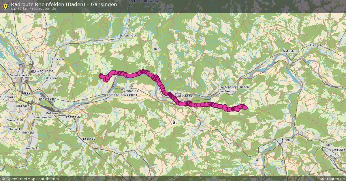 Fahrradroute Rheinfelden (Baden) – Gansingen