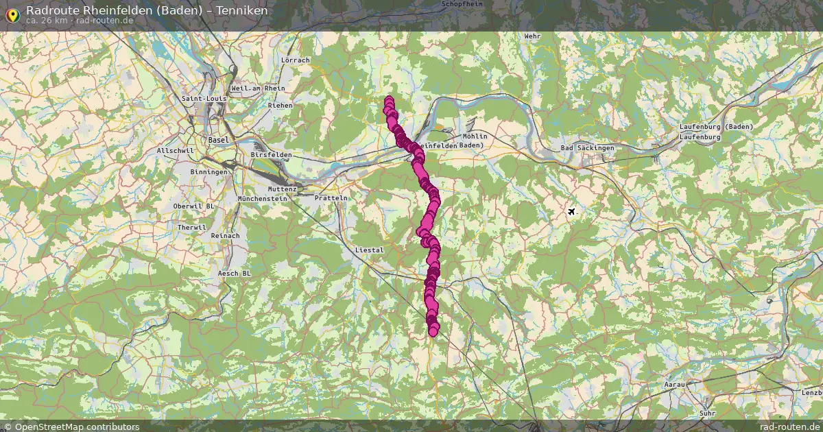 Radtour Rheinfelden (Baden) – Tenniken