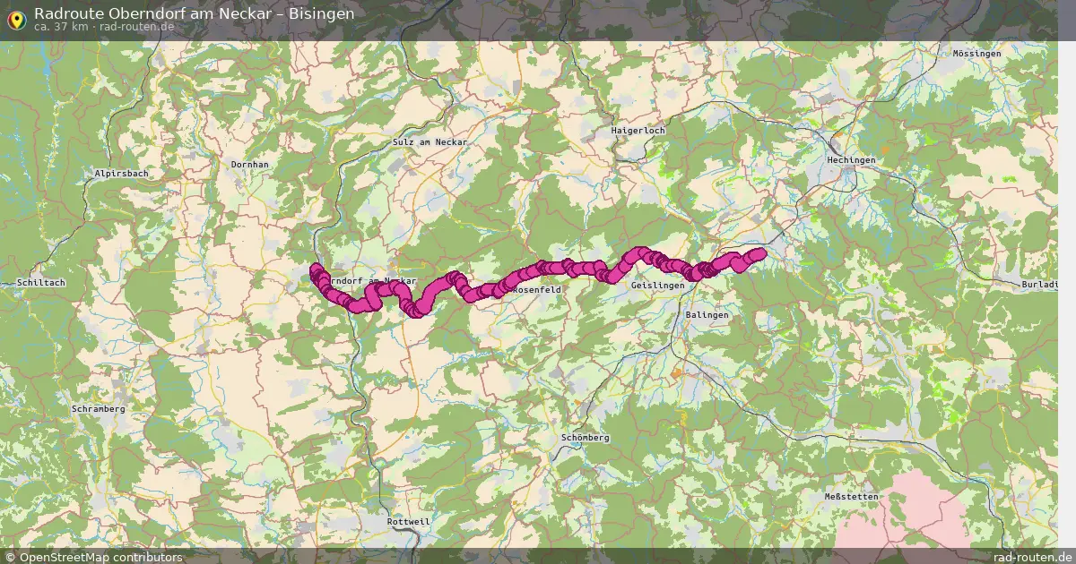 Fahrradroute Oberndorf Am Neckar – Bisingen (37 km) – Rad-Routen.de