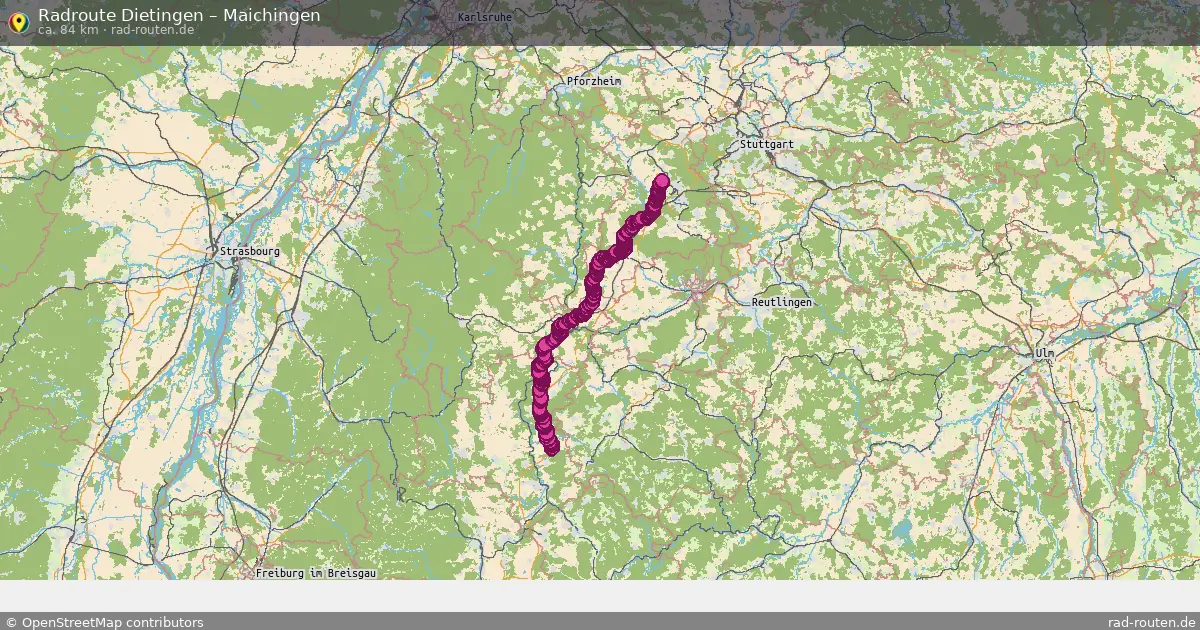 Fahrradroute Dietingen – Maichingen (84 km) – Rad-Routen.de