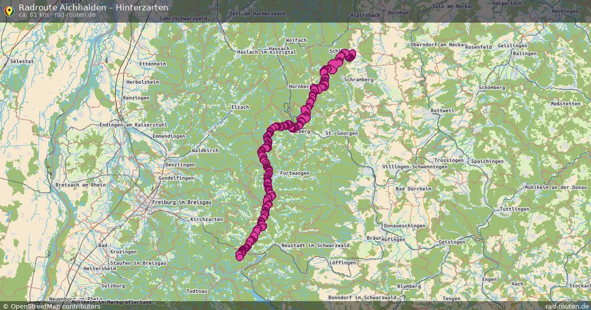 Fahrradroute Aichhalden – Hinterzarten