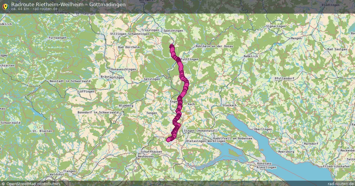 Fahrradroute Rietheim-Weilheim – Gottmadingen (44 km) – Rad-Routen.de
