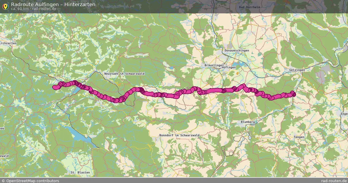 Fahrradroute Aulfingen – Hinterzarten
