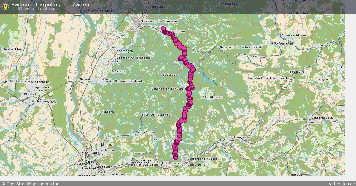 Fahrradroute Harpolingen – Zarten (81 km) – Rad-Routen.de