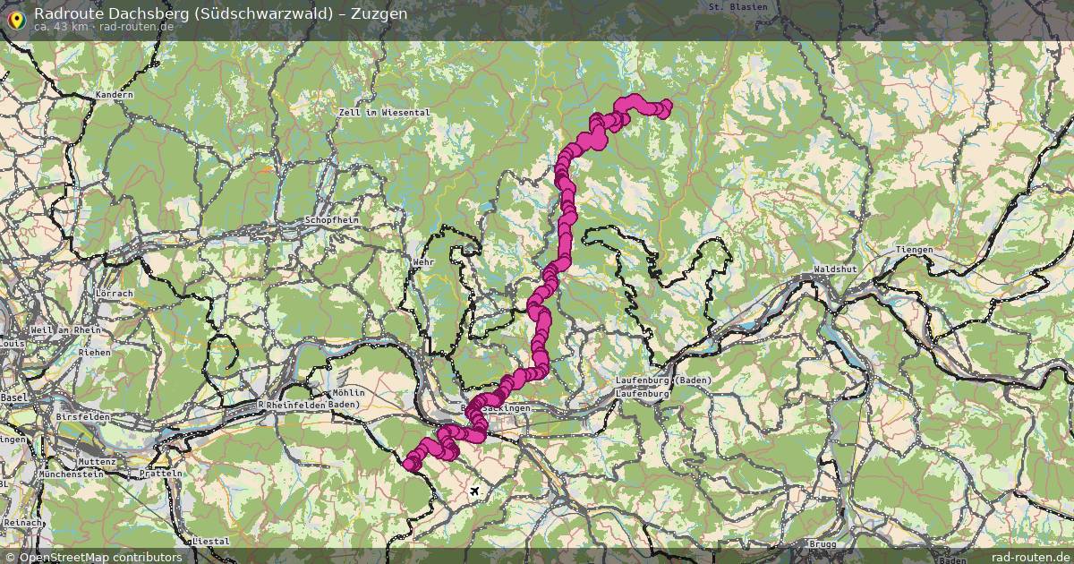 Fahrradroute Dachsberg (Südschwarzwald) – Zuzgen