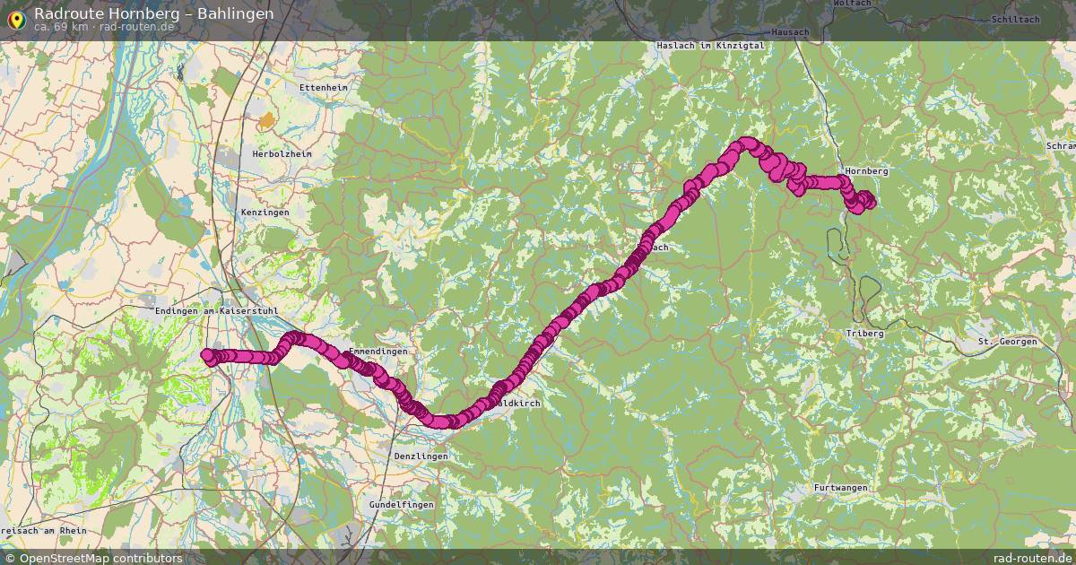 Fahrradroute Hornberg – Bahlingen (69 km) – Rad-Routen.de