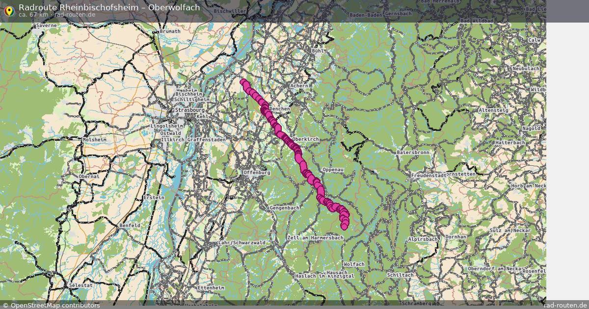 Fahrradroute Rheinbischofsheim – Oberwolfach
