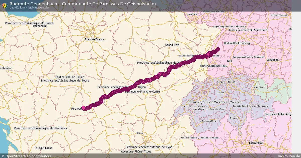 Fahrradroute Gengenbach – Communauté De Paroisses Des Moulins De La Sauer (84 km) – Rad-Routen.de