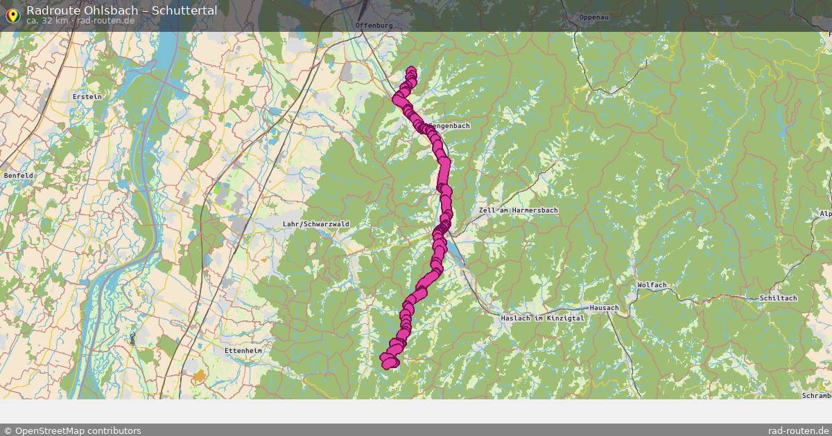 Fahrradroute Ohlsbach – Schuttertal (32 km) – Rad-Routen.de